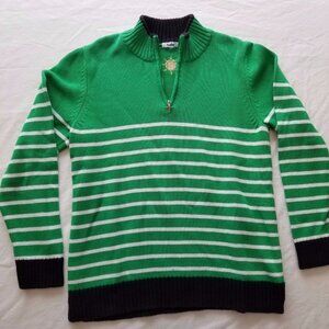 Tabi Nautical Women Green Stripes Sweater Sz M